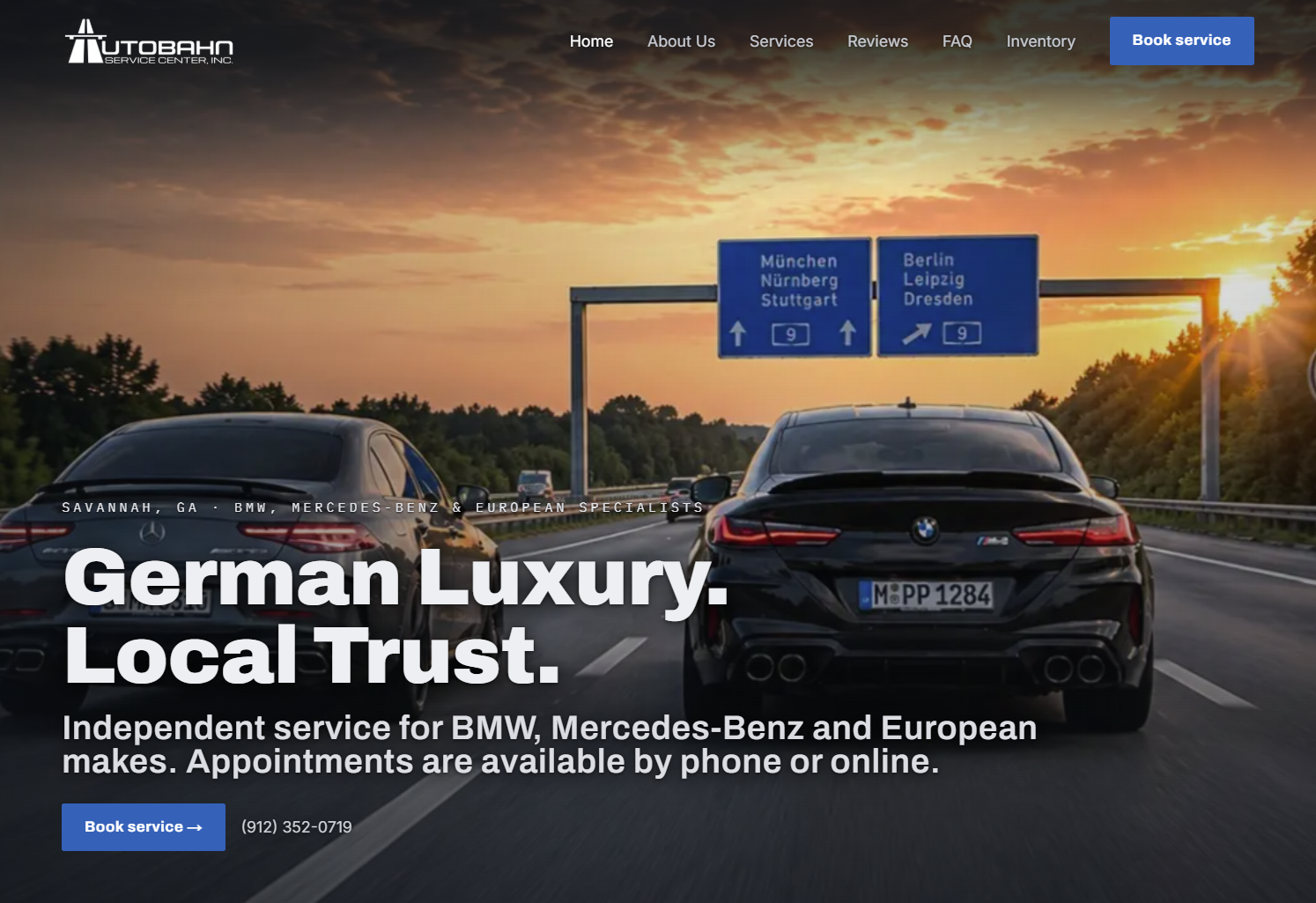 Autobahn Service Center website preview