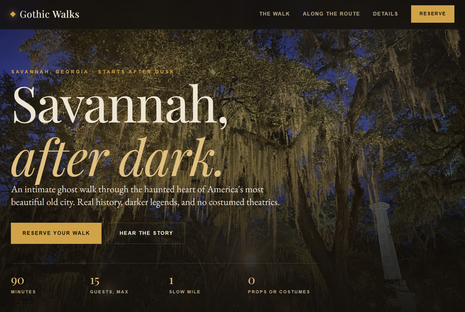Gothic Walks website preview